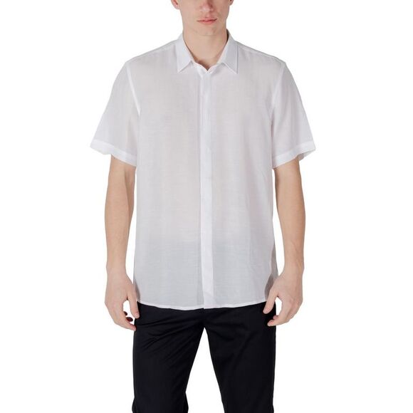 Antony Morato White Lyocell Shortsleeve Men's Shirt
